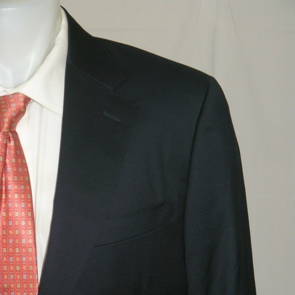 Canali 1934 Current Blue micro check Two Button Sport Coat 44R